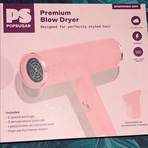 POPSUGAR Pink Premium Blow Dryer with Detachable Concentrator